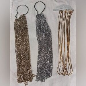 Gold tone and Silver tone Chain Necklace Set